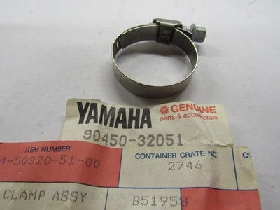 NOS Yamaha 1986-2000 Hose Clamp Assembly 90450-32051-00