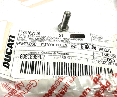 NOS Genuine Ducati 77510211A Factory Hardware 6x20 Allen Screw Bolt Part OEM