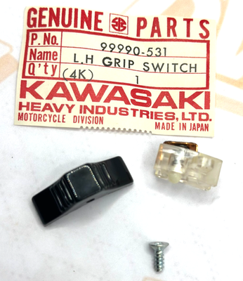 Kawasaki 99990-531. OEM LH Grip Switch Kit. Fits Multiple Kawasaki Applications.