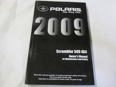 Polaris Owners Manual Book 2009 Scrambler 500 4X4