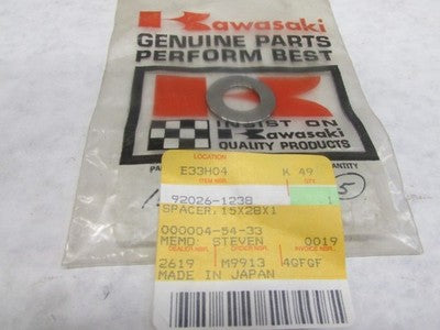 NOS Kawasaki OEM Spacer 15X28X1 1985-1998 KX125 1986-2000 KX500 92026-1238