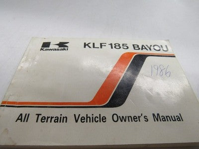 OEM Kawasaki 1985 KLF185 Owners Manual 96 Pages 99920-1334-03   1986
