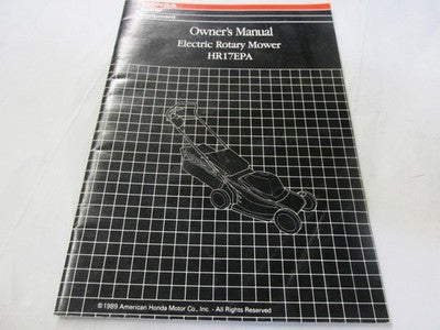 HONDA ELECTIC ROYARY MOWER OWNERS MANUAL  HR17EPA