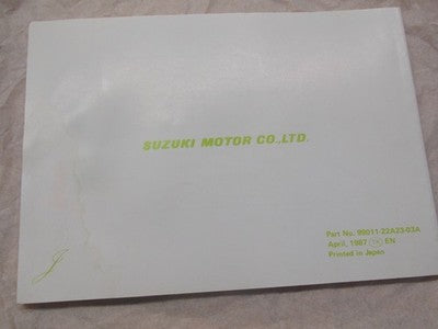 SUZUKI 1989 LT230S   OEM OWNERS MANUAL