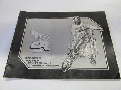 1988   Honda CR800R Owner's Manual and Competition Handbook NICE