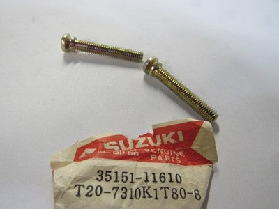 SUZUKI NOS T20 TC250 T200  HEADLIGHT ADJUSTER SCREW 35151-11610   SOLD AS 2