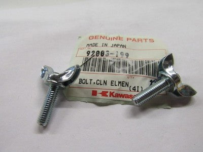 NOS  OEM FACTORY KAWASAKI KH400 KLT250 CLEANER ELEMENT BOLT 92003-199  SOLD AS 2