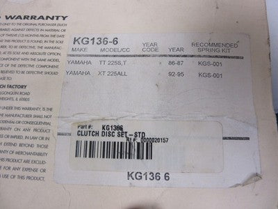 KG Clutch Factory Pro Series Friction Disc Set  Yamaha TT225 86-87 / XT225 92-95