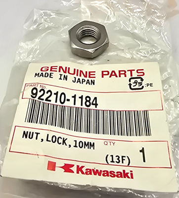 2000-2024 Kawasaki KX450F Ninja Vulcan Brute Force 10mm Lock Nut OEM 92210-1184