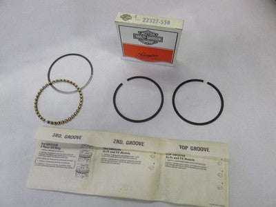 NOS OEM Genuine Harley Davidson Factory .010 Piston Ring Set P/N 22327-55B NEW