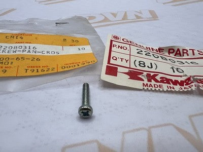 Kawasaki NOS NEW 220B0316 Screw 3x16 KX KZ KDX