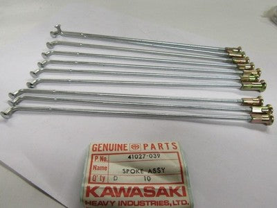 Kawasaki NOS NEW 41027-039 Front Inner Spoke Assembly  (10) F8 F9 F81M Bison