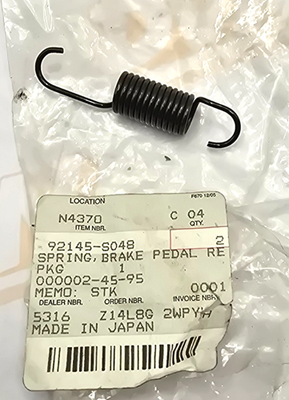 Kawasaki Genuine Spring,Brake Pedal Return - 92145-S048