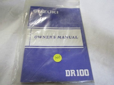 1993 OEM SUZUKI DR100 OWNER'S MANUAL VINTAGE