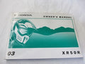 03 2003 Honda XR50R owners manual FACTORY OEM