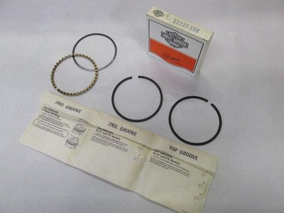 NOS OEM Genuine Harley Davidson Factory .010 Piston Ring Set P/N 22327-55B NEW