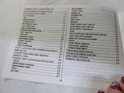 1988 LS650 SAVAGE    OEM Factory Owners Manual