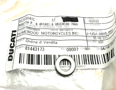 85250041C NEW OEM DUCATI WASHER 8.4X17X1.6