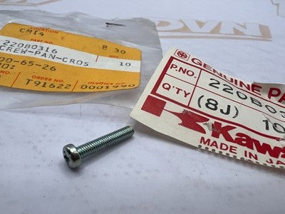 Kawasaki NOS NEW 220B0316 Screw 3x16 KX KZ KDX