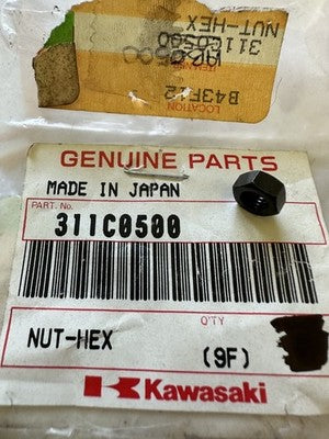 New OEM Kawasaki 311C0500 5MM Hex Nut NOS
