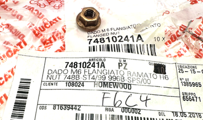 Nut Part Number - 74810241A For Ducati