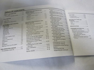 OEM Yamaha Factory Owner's Manual 2008 TT-R110 TT-R110EX LIT-11626-21-48
