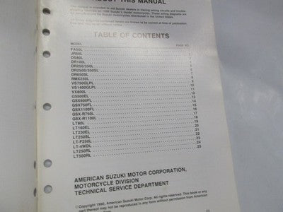 Suzuki Factory Wiring Diagrams Manual genuine factory manual  1990