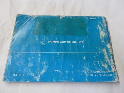 1979 HONDA HAWK   Owners Manual Handbook