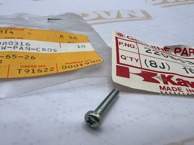 Kawasaki NOS NEW 220B0316 Screw 3x16 KX KZ KDX