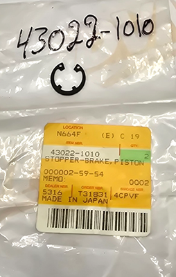 OEM KAWASAKI PISTON BRAKE STOPPER 43022-1010