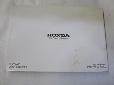 2014 14 Honda CRF110F CRF110 Owners Manual Handbook