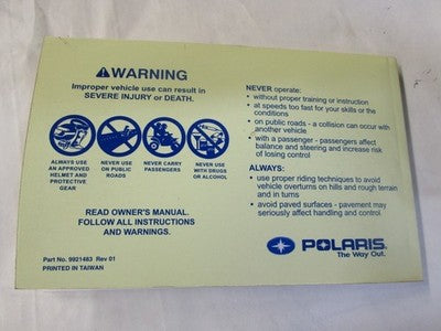Polaris Owners Manual Book 2008 Sportsman 90