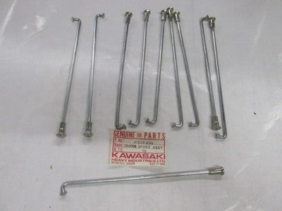 NOS OEM KAWASAKI F8 F81M F5 OUTER SPOKE QTY10 41028-036
