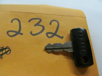 Vintage Yamaha OEM Factory Pre Cut Motorcycle Key # 232 black top
