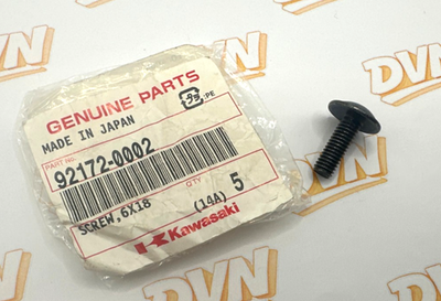 NOS Kawasaki 92172-0002 Screw 6x18mm Black