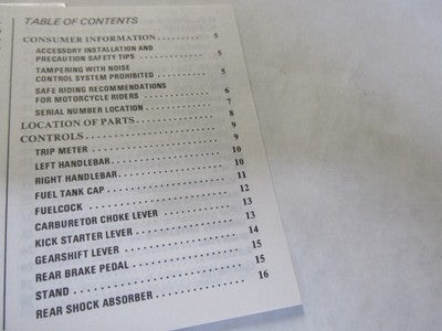 1988 OEM SUZUKI DR100 OWNER'S MANUAL VINTAGE