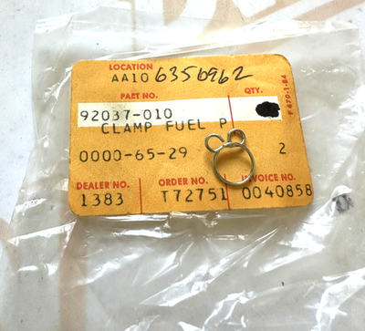 NOS Kawasaki OEM Part # 92037-010 Fuel Pipe Clamp