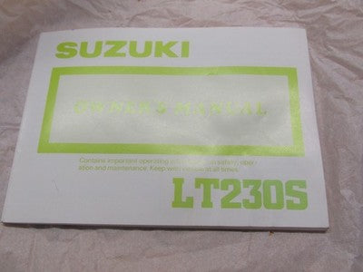 SUZUKI 1989 LT230S   OEM OWNERS MANUAL