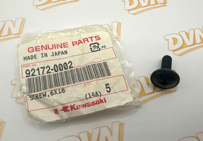 NOS Kawasaki 92172-0002 Screw 6x18mm Black