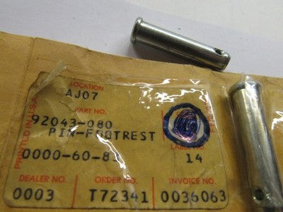NOS Genuine Kawasaki H1 Z1 KZ1300 KZ1000 FOOTREST BAR FITTING PIN OEM  sold as 2