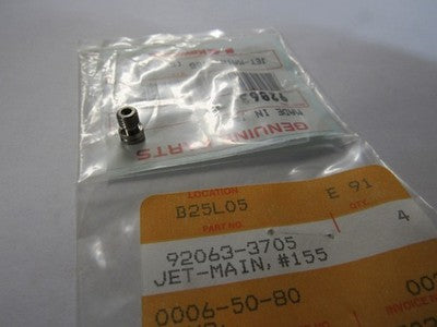 1 NOS Genuine Kawasaki MAIN JET #155 OEM Motorcycle Part Factory 92063-3705