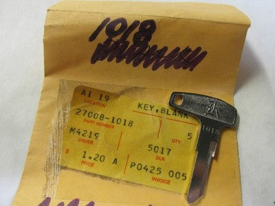 Vintage Kawasaki OEM Factory  Motorcycle Key blank  not cut 1018