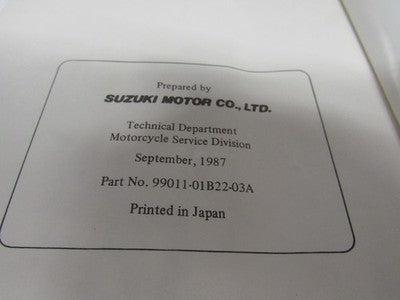 SUZUKI OEM FACTORY OWNERS MANUAL  1988 RM125