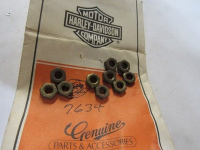 Genuine Harley Davidson Hex Brass Nut P/N: 7634  SOLD AS 10