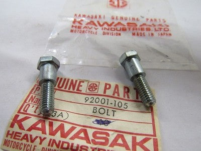 NOS NEW OEM FACTORY KAWASAKI H1 H2 KH500 S2 BOLT QTY2 92001-105
