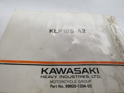 OEM Kawasaki 1985 KLF185 Owners Manual 96 Pages 99920-1334-03   1986
