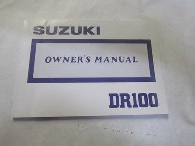 1988 OEM SUZUKI DR100 OWNER'S MANUAL VINTAGE
