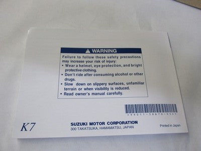 2005-2008 Suzuki VS1400 Intruder Motorcycle Owner Operator Manual 2006 2007