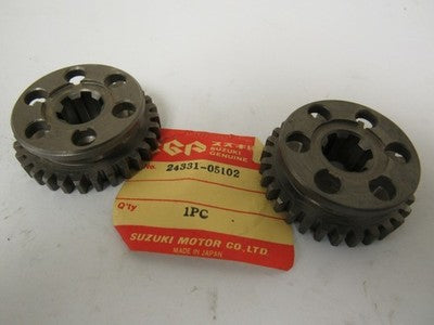 Suzuki AS50,AC50 TS50 1969-74   oem 3rd gear Driven 24331-05102  set of 2