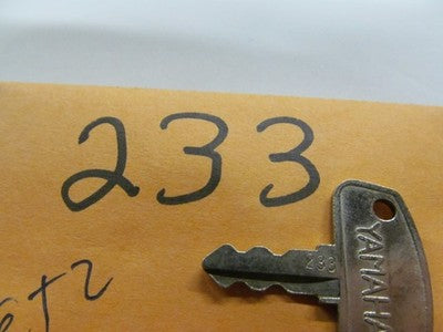 Vintage Yamaha OEM Factory Pre Cut Motorcycle Key # 233